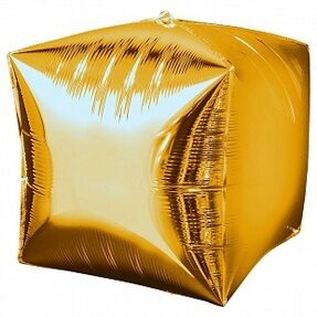 Шар фигура Куб 3D Золото 20"/50 см